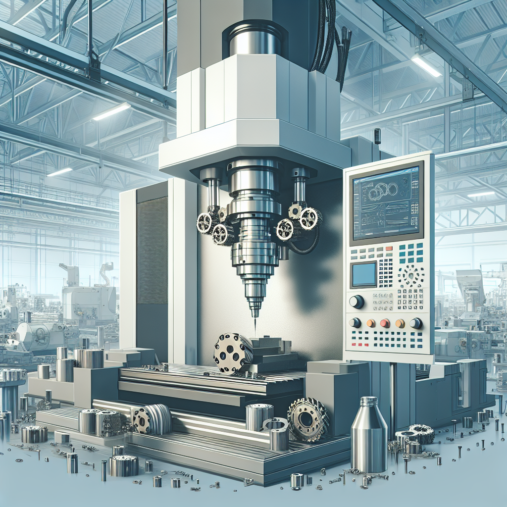 מכונת CNC מתקדמת מבצעת עיבוד שבבי מדויק על חלק מתכת בסדנת ייצור מודרנית, להמחשת מהו עיבוד שבבי ולמי זה מתאים.